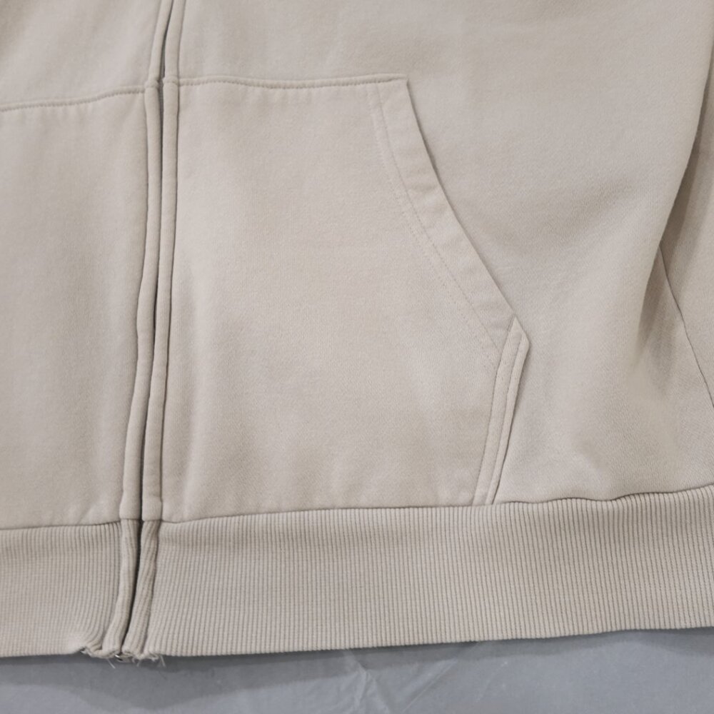 Under Armour | Full-Zip Logo Hoodie Sweatshirt - Neutral Beige | Size Large - Picture 5 of 10